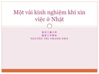 Một vài kinh nghiệm khi xin việc ở Nhật