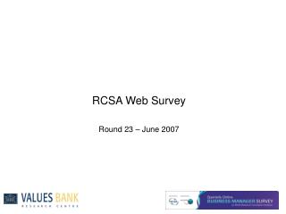 RCSA Web Survey