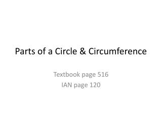 Parts of a Circle &amp; Circumference