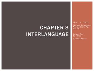 Chapter 3 Interlanguage