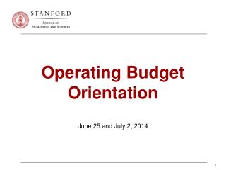 Operating Budget Orientation