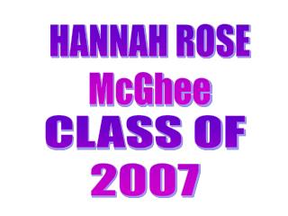 HANNAH ROSE McGhee