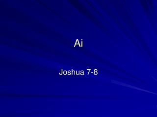 Joshua 7-8