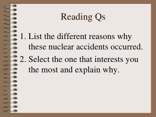 Reading Qs