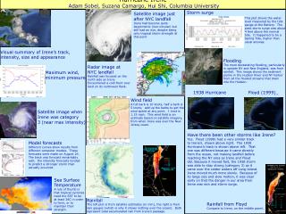 Hurricane Irene Adam Sobel, Suzana Camargo, Hui Shi, Columbia University