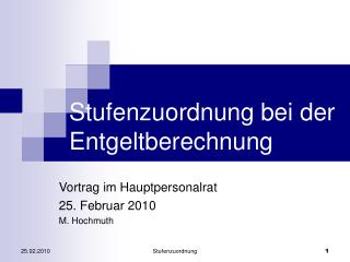 Stufenzuordnung bei der Entgeltberechnung