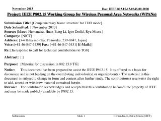 Project: IEEE P802.15 Working Group for Wireless Personal Area Networks (WPANs)