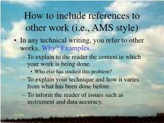 How to include references to other work (i.e., AMS style)