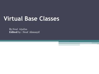 Virtual Base Classes