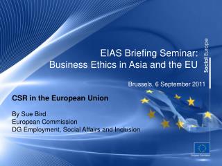 EIAS Briefing Seminar: Business Ethics in Asia and the EU
