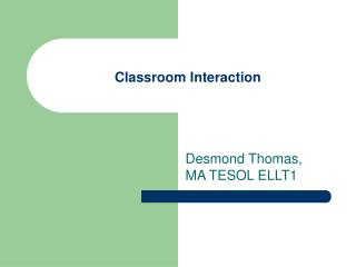 Classroom Interaction