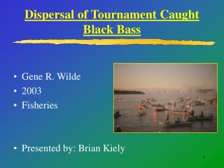 Dispersal of Tournament Caught Black Bass