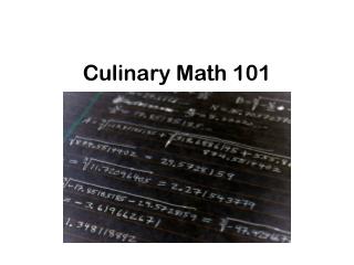 Culinary Math 101