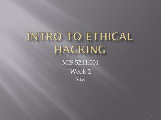 Intro to Ethical Hacking