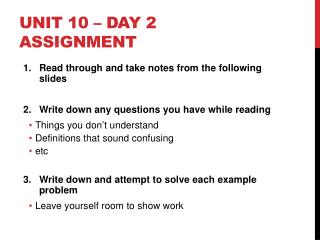 Unit 10 – Day 2 Assignment