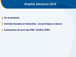 Amphis élections 2010