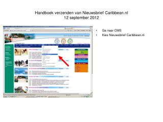 Handboek verzenden van Nieuwsbrief Caribbean.nl 12 september 2012