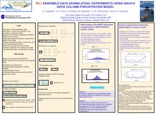 P2.1 ENSEMBLE DATA ASSIMILATION: EXPERIMENTS USING NASA’S GEOS COLUMN PRECIPITATION MODEL