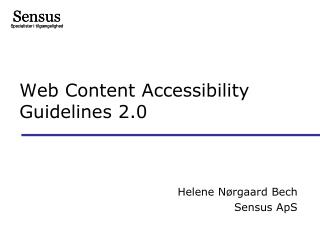 Web Content Accessibility Guidelines 2.0