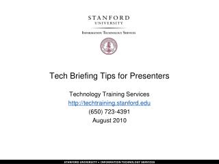 Tech Briefing Tips for Presenters