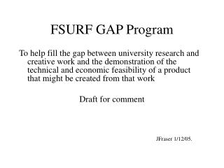 FSURF GAP Program