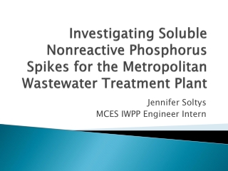 Jennifer Soltys MCES IWPP Engineer Intern