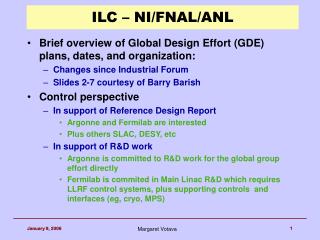 ILC – NI/FNAL/ANL