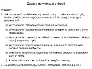 Zasada największej entropii