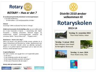 velkommen til Rotaryskolen 2013-14