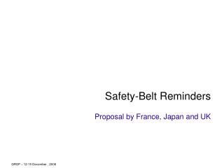 Safety-Belt Reminders
