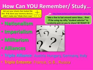 How Can YOU Remember/ Study…