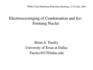Electroscavenging of Condensation and Ice-Forming Nuclei