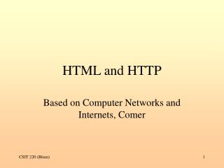 HTML and HTTP