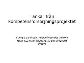 Tankar från kompetensförsörjningsprojektet