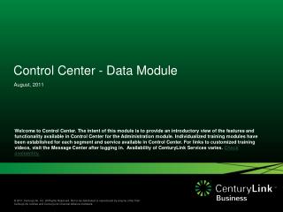 Control Center - Data Module