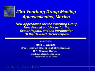 23rd Voorburg Group Meeting Aguascalientes, Mexico New Approaches for the Voorburg Group