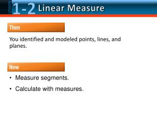 You identified and modeled points, lines, and planes.