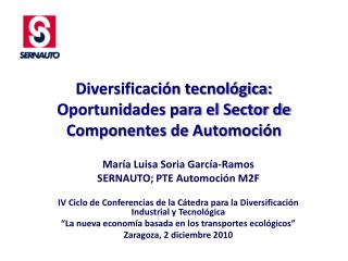 Diversificación tecnológica: Oportunidades para el Sector de Componentes de Automoción