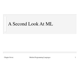 A Second Look At ML