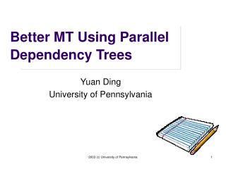 Better MT Using Parallel Dependency Trees
