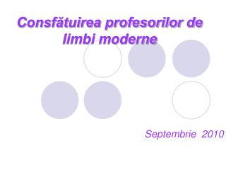 Consfătuirea profesorilor de limbi moderne