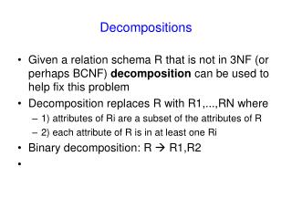 Decompositions