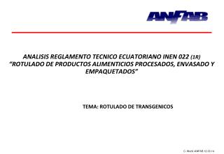TEMA: ROTULADO DE TRANSGENICOS