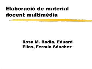 Elaboració de material docent multimèdia