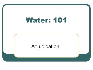 Water: 101