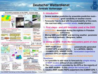 EPS: huge amount of information - NWP model pool - ECMWF EPS product family