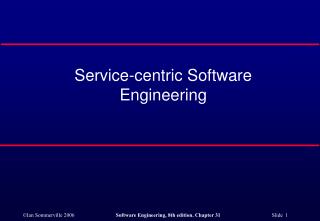 Service-centric Software Engineering