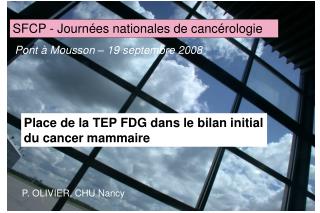 Place de la TEP FDG dans le bilan initial du cancer mammaire