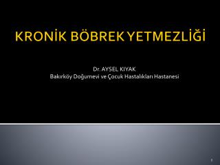 KRONİK BÖBREK YETMEZLİĞİ