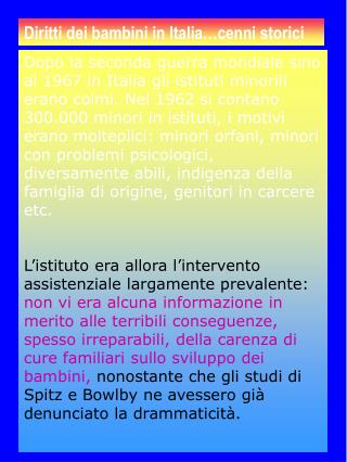 Diritti dei bambini in Italia…cenni storici